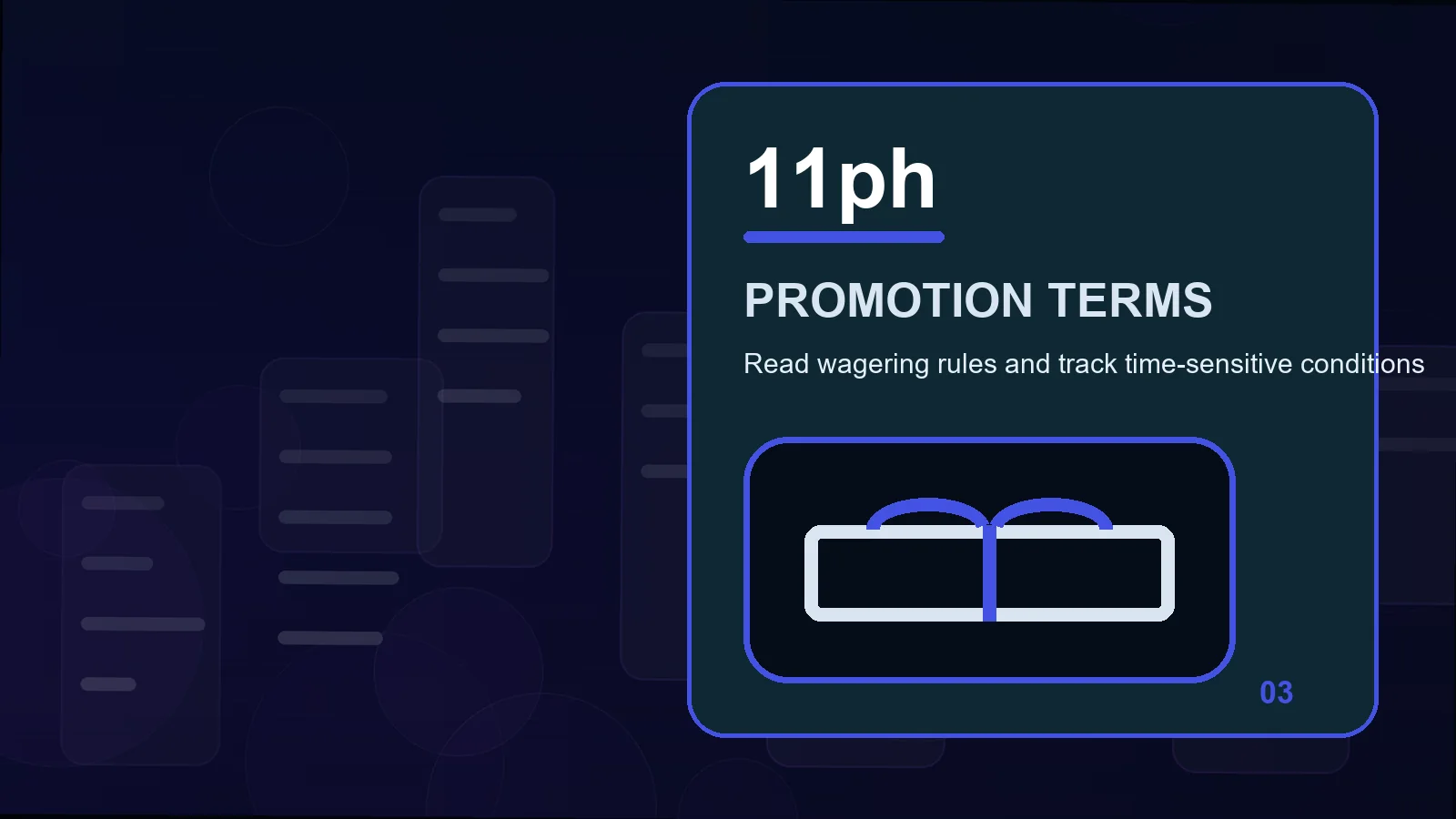 11ph promotions illustration for wagering rules in the security habit clinic